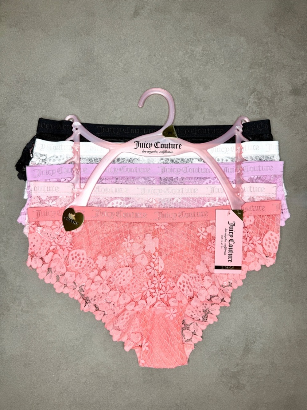 Juicy Couture Lace Panty Cheeky Collection - Pink, Lavender,‎ White, Black